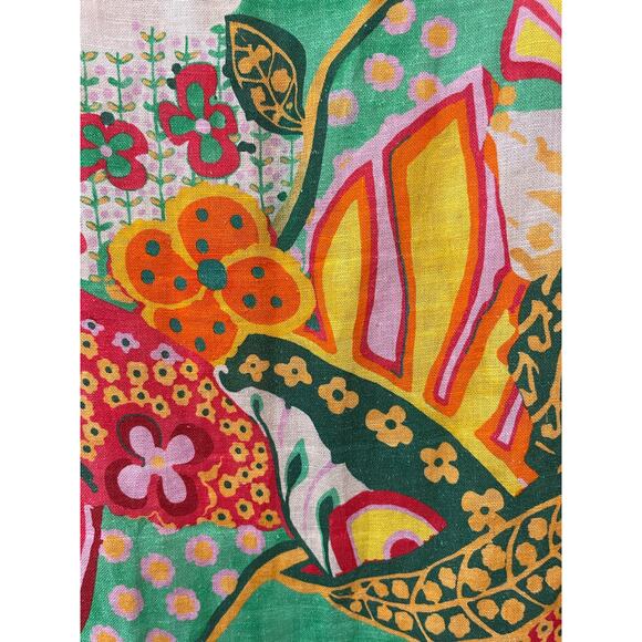 Christina Vergoni Made In‎ Italy Womens Linen Floral Printed Multi Dress Sz Med - Picture 4 of 7